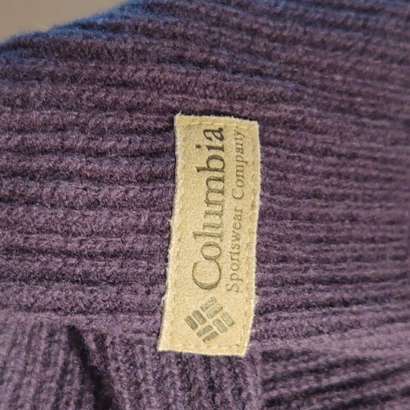Vintage Columbia Navy Merino Wool Blend Ribbed Sweater Sz XL - Picture 9 of 10